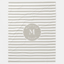 Manta personalizada a rayas beige para bebé – Neut