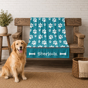 Polar Manta personalizada azul turquesa para perro regal