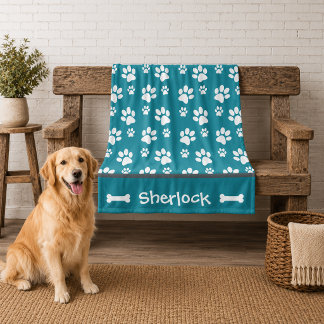 Polar Manta personalizada azul turquesa para perro regal