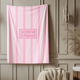Polar Manta Personalizada Clásica Rosa Cuadro Acento
