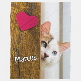 Polar Manta personalizada con foto de gato y nombre de l