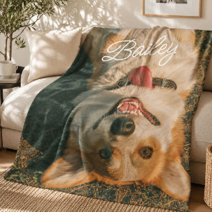 Polar Manta personalizada con foto de perro Nombre de pe