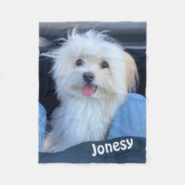Polar Manta personalizada con foto de perro y nombre del