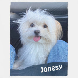 Polar Manta personalizada con foto de perro y nombre del