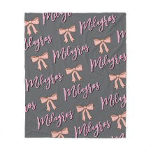 Manta personalizada con nombre y lazo, regalo para