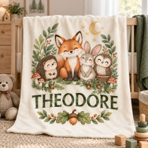 Manta Personalizada de Animales del Bosque para Be
