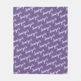 Polar Manta Personalizada de Caligrafía Morada con Nombr