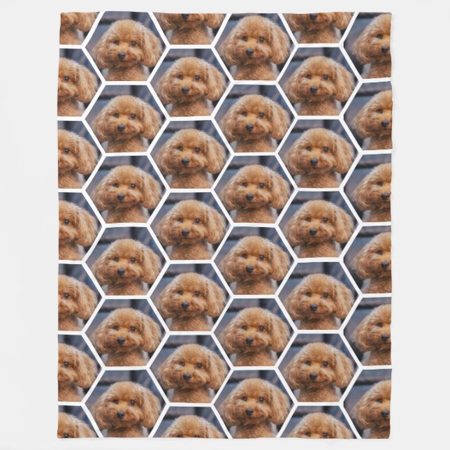 Polar Manta Personalizada de Colage de Hexágonos con Fot (Anverso)