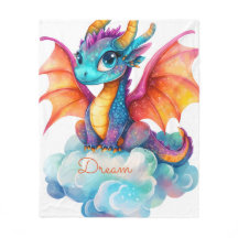 Manta personalizada de dragón para niñas: suave fe