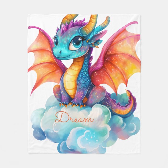 Polar Manta personalizada de dragón para niñas: suave fe (Anverso)