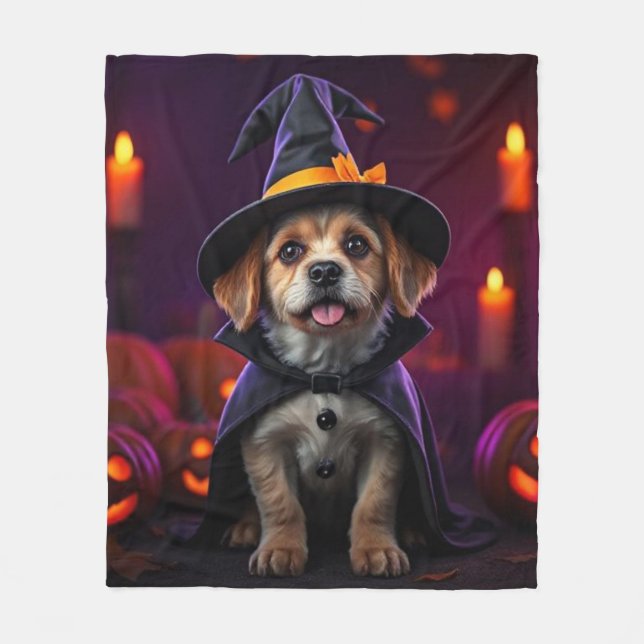 Polar Manta personalizada de Halloween para mascotas | R (Anverso)