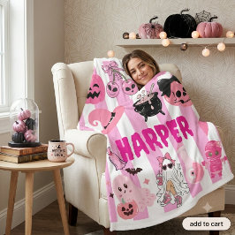 Polar Manta Personalizada de Halloween Rosa - Lindo Rosa