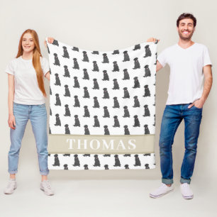 Polar Manta Personalizada de Labrador Negro de Peluche R