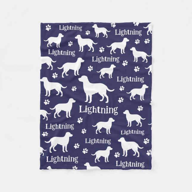 Polar Manta Personalizada de Labrador Retriever Negra (Anverso)