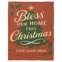 Manta Personalizada de Navidad Bendice Nuestro Hog