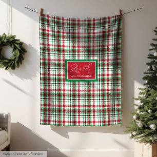 Polar Manta Personalizada de Navidad Clásica de Cuadros