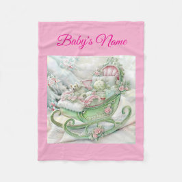 Polar Manta personalizada de Navidad rosa vintage para b