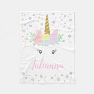 Polar Manta personalizada de unicornio para bebé