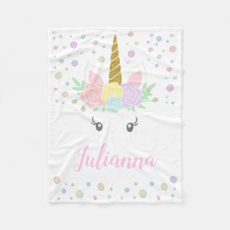 Polar Manta personalizada de unicornio para bebé