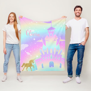 Polar manta personalizada de unicornio para niñas - rega