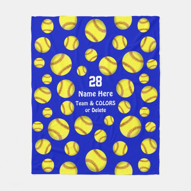 Polar Manta personalizada del tiro del softball, texto, (Anverso)