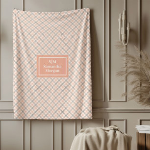 Polar Manta personalizada elegante coral gris confortabl