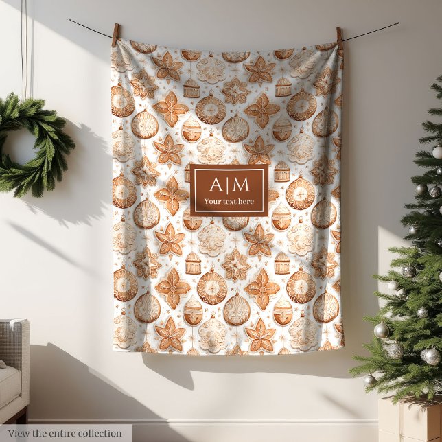 Polar Manta personalizada festiva de acuarela beige atem (Earthy ivory watercolor custom name holiday throw)