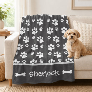 Polar Manta personalizada gris para perro regalo de cach