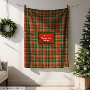 Polar Manta Personalizada Monograma Estilo Navidad