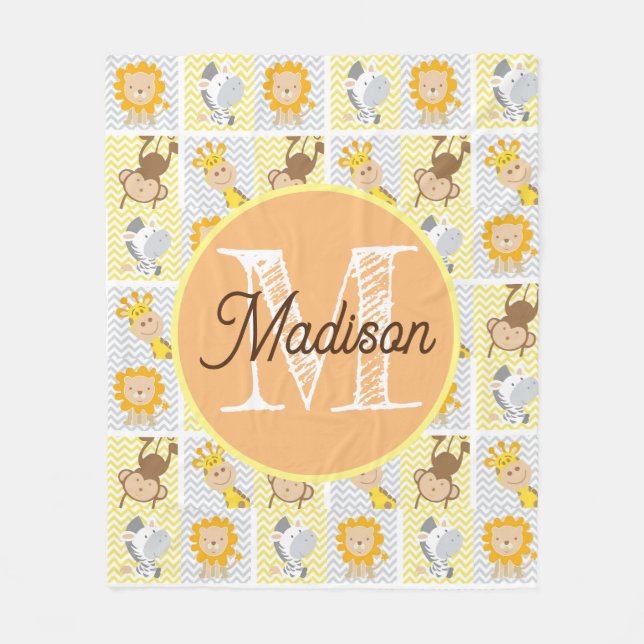 Polar Manta personalizada monogramada de zoo para pulpa  (Anverso)