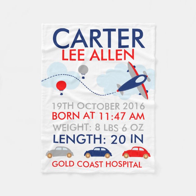 Polar Manta personalizada nacimiento del paño grueso y (Anverso)