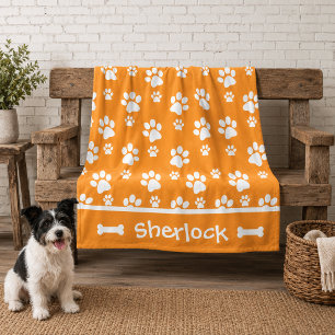 Polar Manta personalizada naranja para perro acogedor