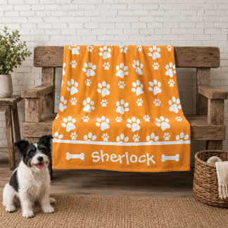 Polar Manta personalizada naranja para perro acogedor