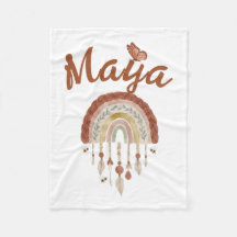 Manta personalizada para bebé arcoíris boho con no