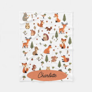 Polar Manta personalizada para bebé boho del bosque