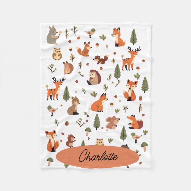 Polar Manta personalizada para bebé boho del bosque (Anverso)