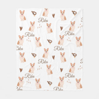 Polar Manta personalizada para bebé con perro Corgi | No