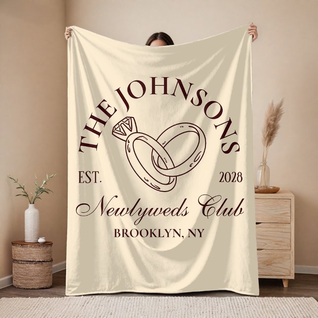 Polar Manta personalizada para recién casados para regal (Custom Newlyweds Club Blanket – Custom Honeymoon Gift for Couples, Mr & Mrs Custom Anniversary Gift)
