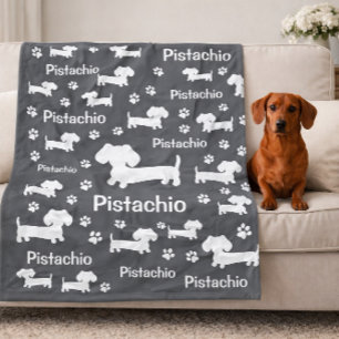 Polar Manta Personalizada Perro Salchicha Dachshund Gris