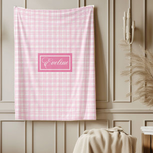 Polar Manta Personalizada Rosa Cuadros Minimalista Ar Ac