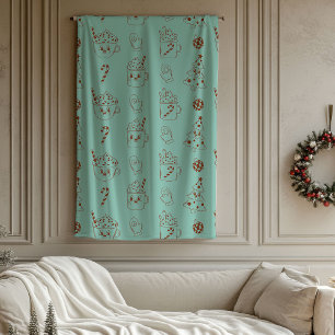 Polar Manta Retro Pastel Groovy Navidad Hogar Táctil