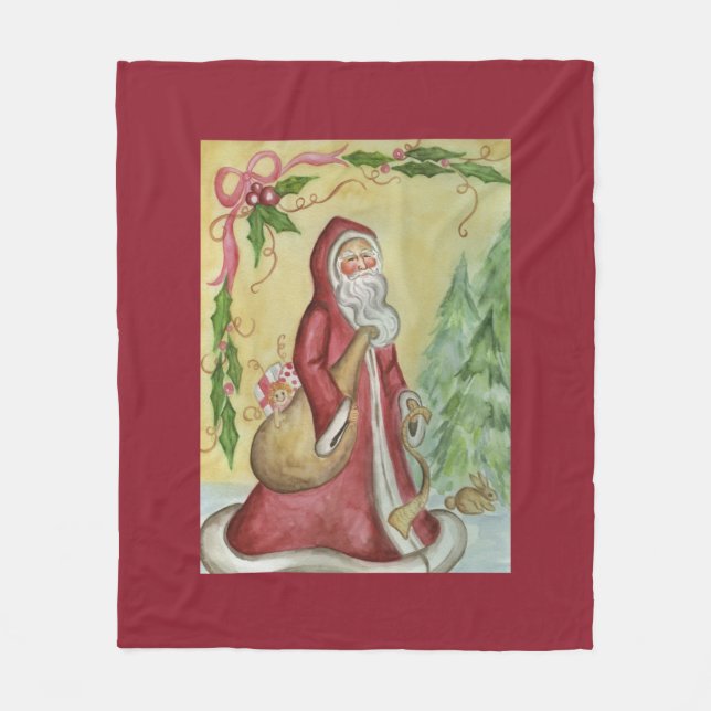 Polar Manta Roja de Papá Noel Regalo (Anverso)
