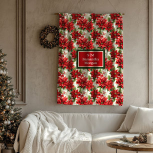 Polar Manta Roja Verde Navidad Tradicional Chic Regalo