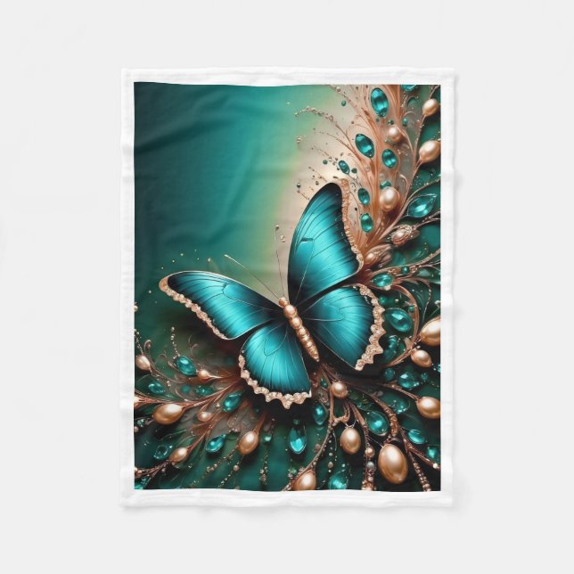 Polar Manta Sherpa de Mariposa Verde (Anverso)