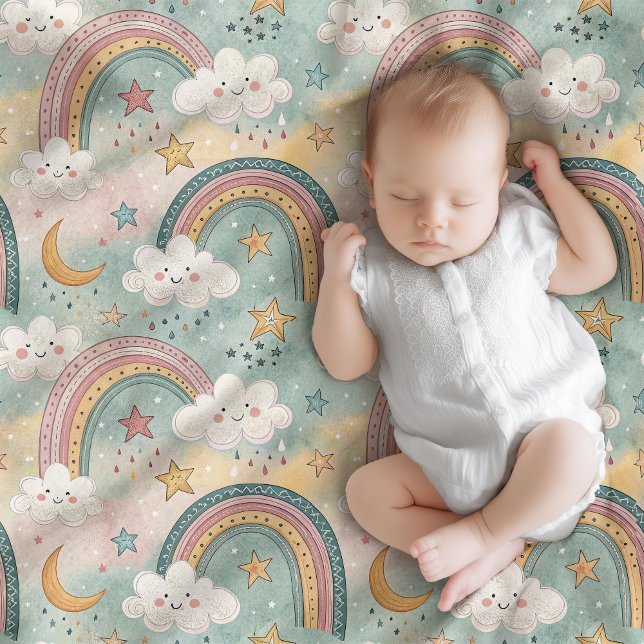 Polar Manta Suave de Arcoíris Pastel para la Llegada del (Pastel Rainbow Blanket Soft Gift for Baby’s Arrival)