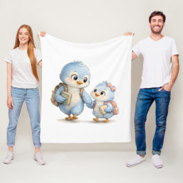 Polar Manta Suave Familia de Pájaros Azules Lindos