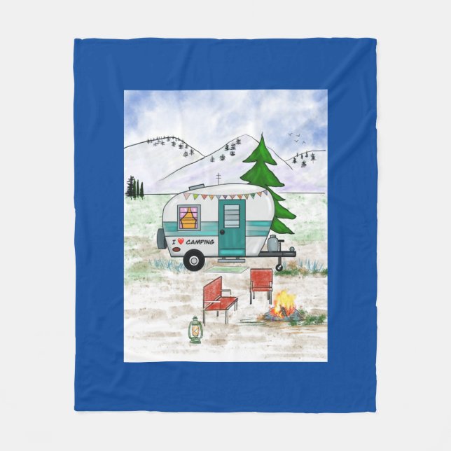 Polar Me encanta acampar una manta de gafas (Anverso)