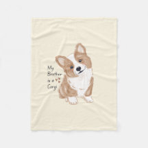 "Mi hermano es un Corgi" Manta de bebé de color cr