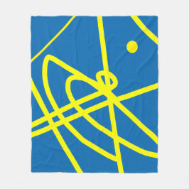 Polar Minimalismo abstracto líneas amarillas manta azul