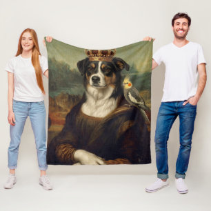 Polar Mona Lisa Perro con loro Cockatiel Manta de felpa